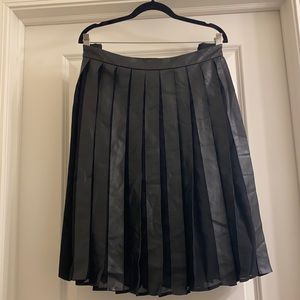 Calvin Klein Faux Leather Pleated Skirt